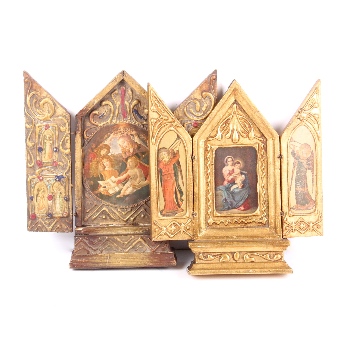 Pair of Florentine Framed Triptych Icons