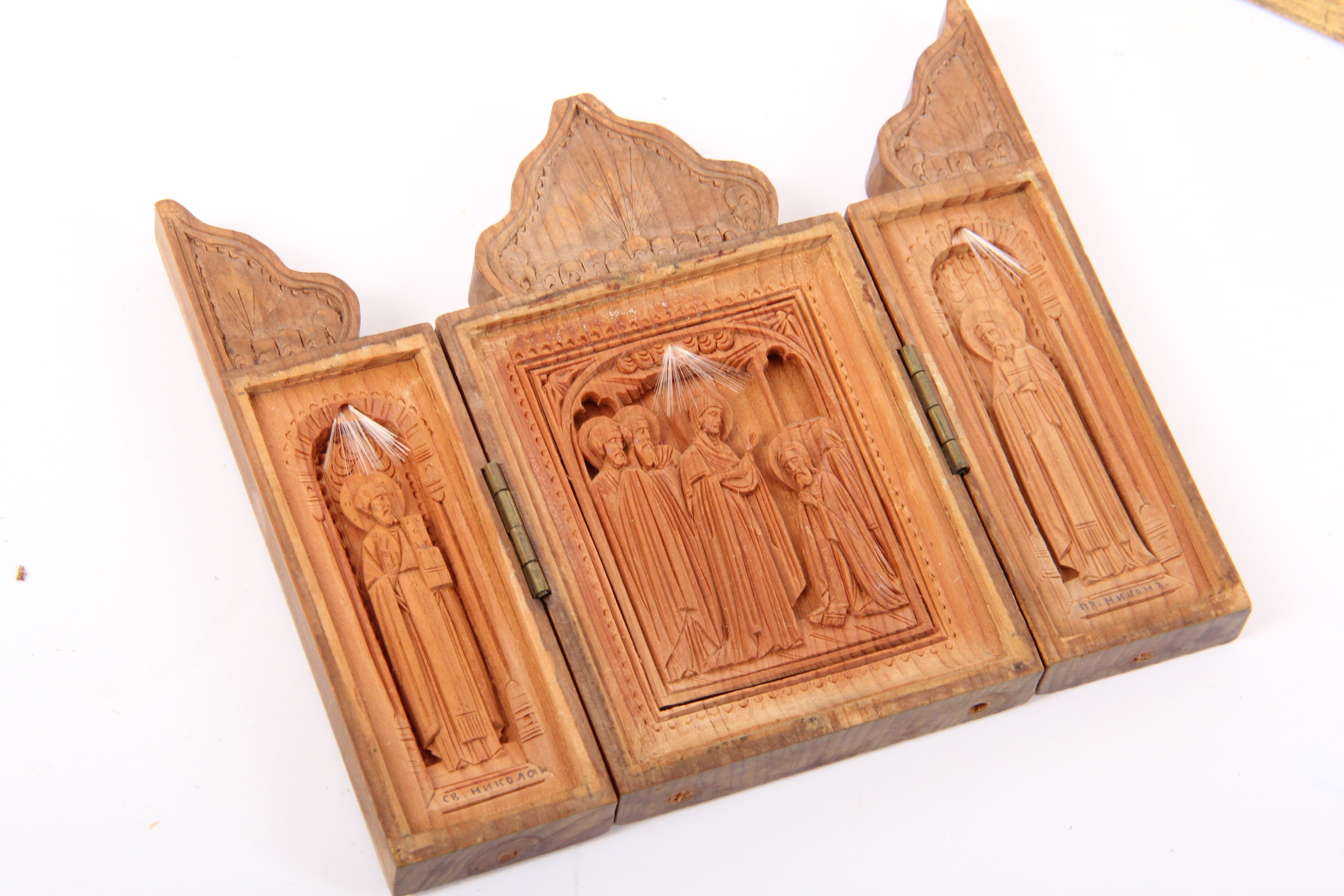 Pair of Florentine Framed Triptych Icons