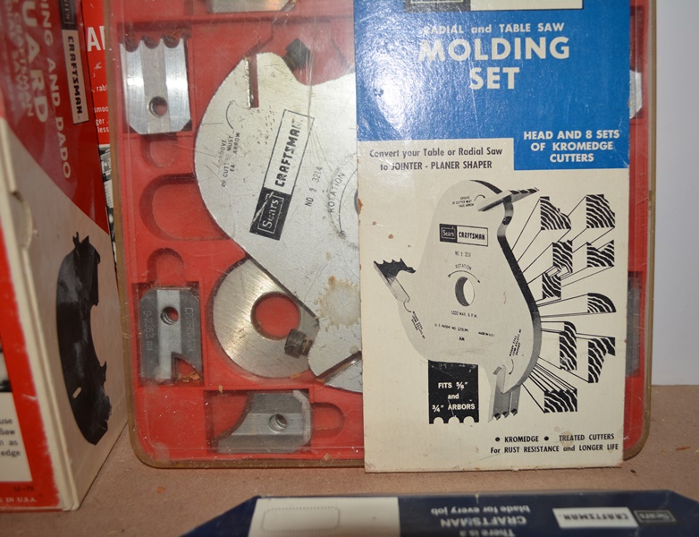 Sears Craftsman Molding Set, Molding and Dado Guard and 7" Carbine Blade