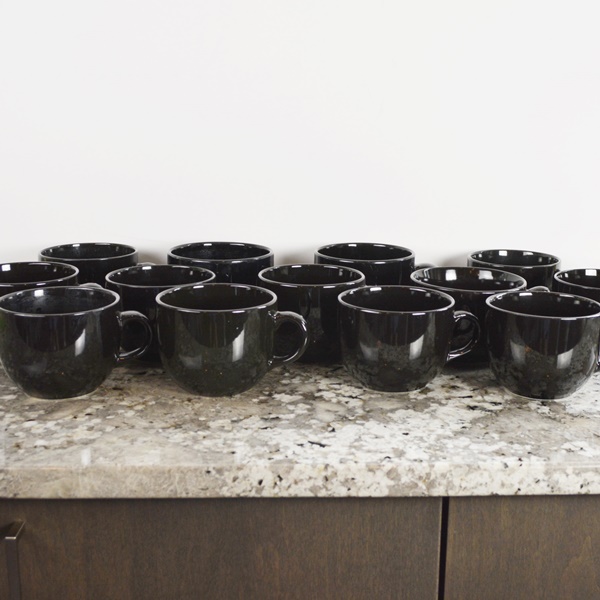 Pier1 Black Ceramic Soup Bowls and Other Black Mugs