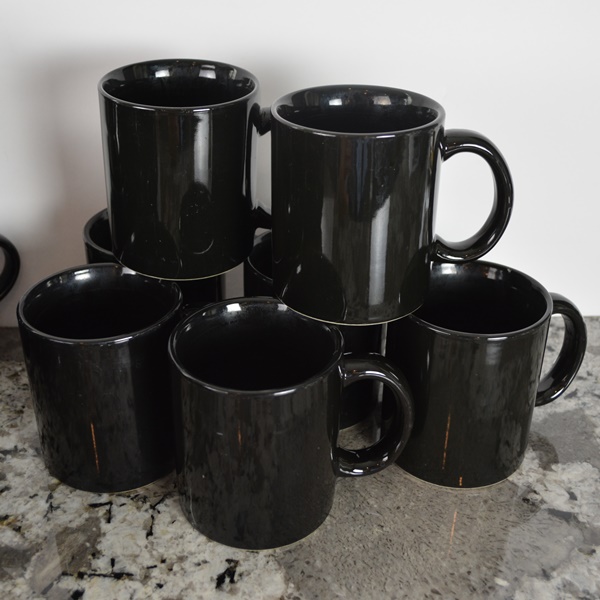 Pier1 Black Ceramic Soup Bowls and Other Black Mugs