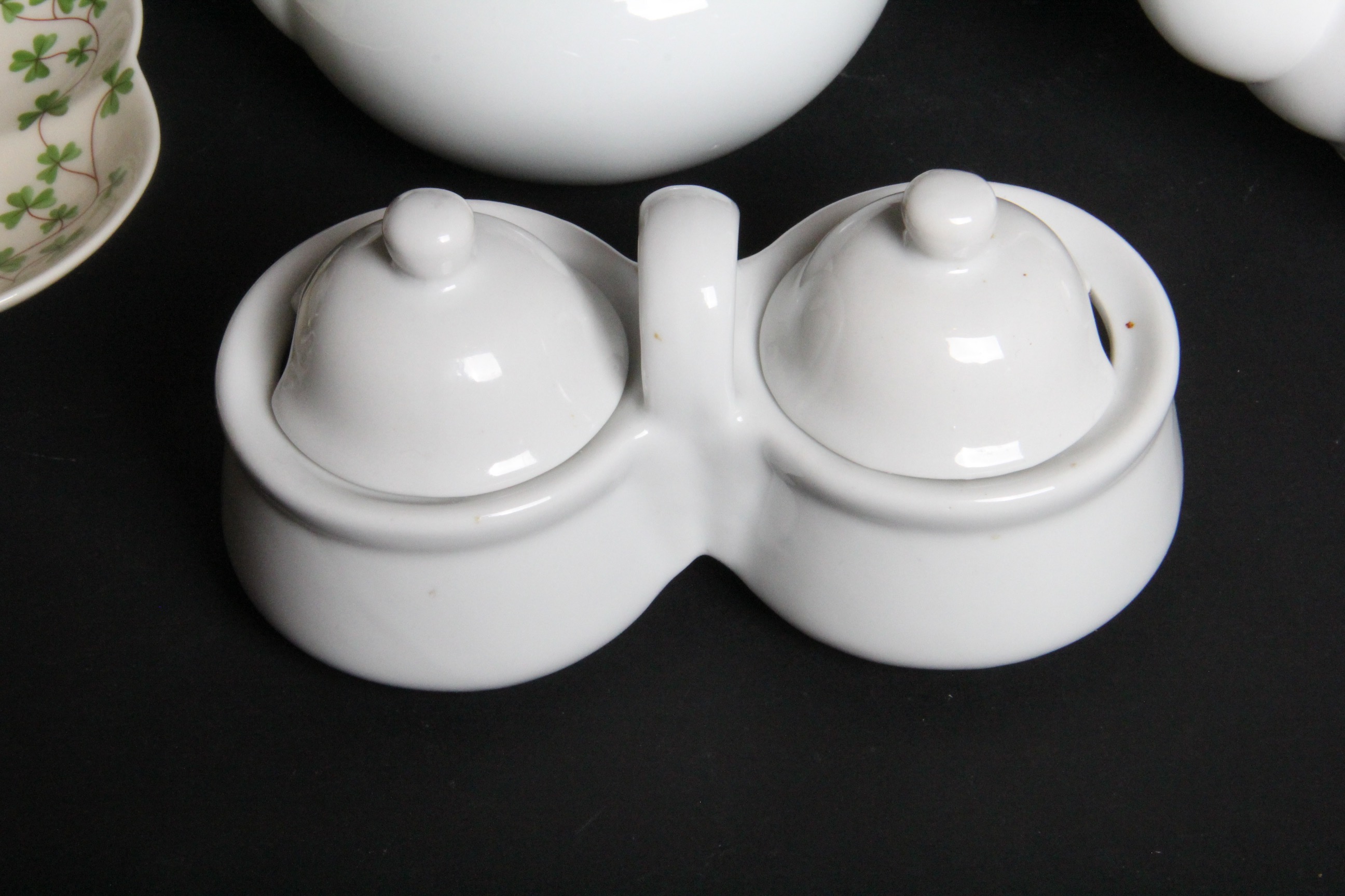 Pair of Modern Porcelain Teapots and Accessories