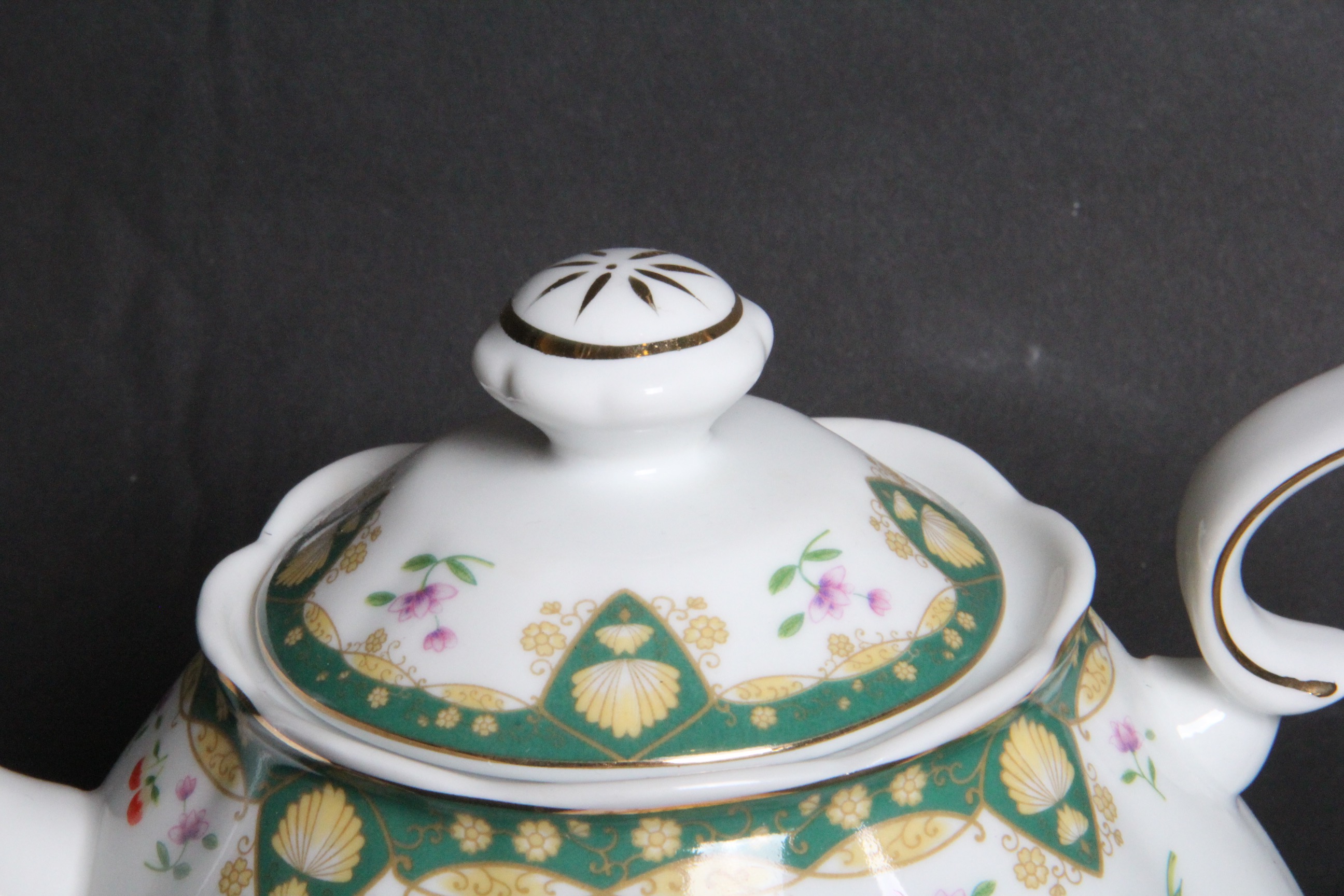 Pair of Modern Porcelain Teapots and Accessories