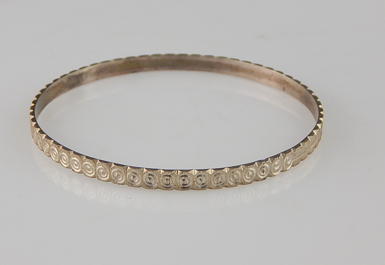 Sterling Silver Heart Pendant and Bangle Bracelet