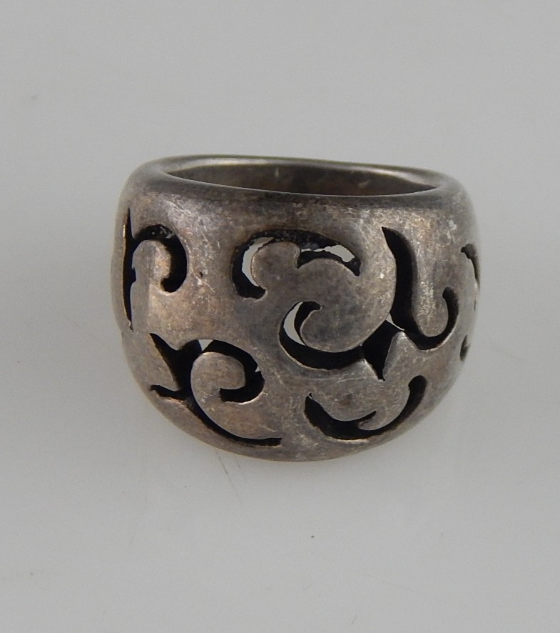 Three 925 Sterling Silver Scrolled Rings