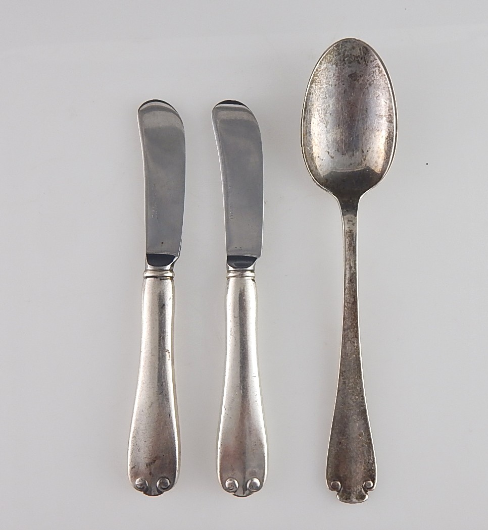 Tiffany & Co. Sterling Silver Butter Spreaders and a Place Spoon