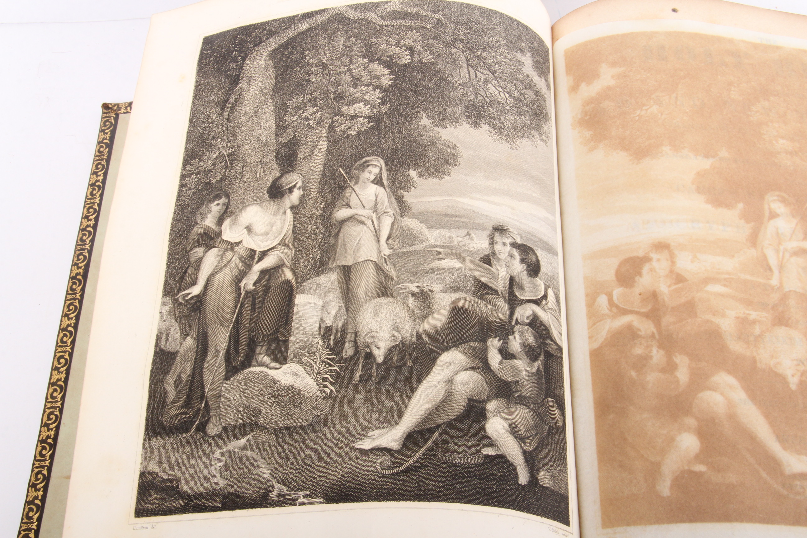 Antique Illustrated 1846 Leather Bound Bible