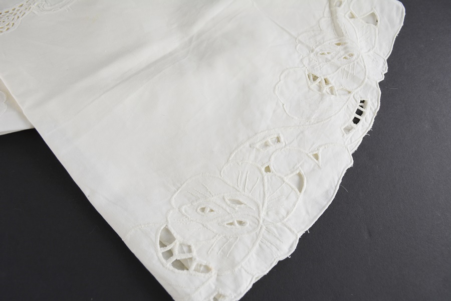 Belgium White Embroidered Tablecloth