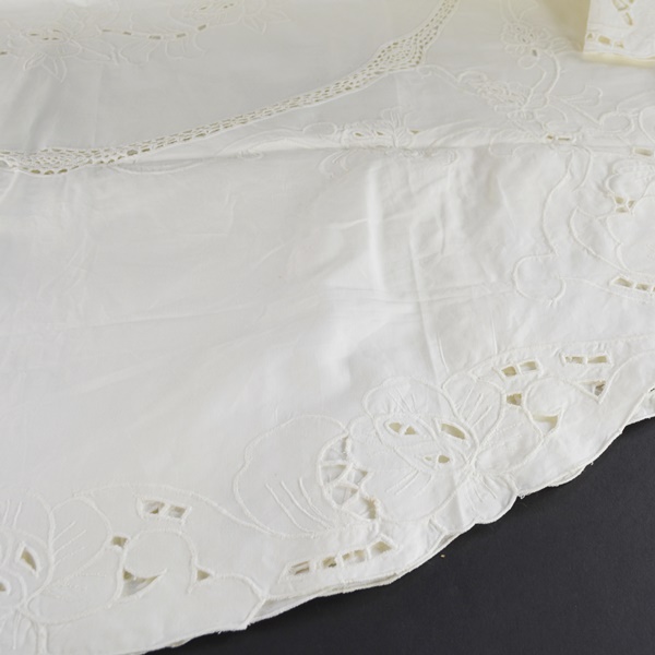 Belgium White Embroidered Tablecloth