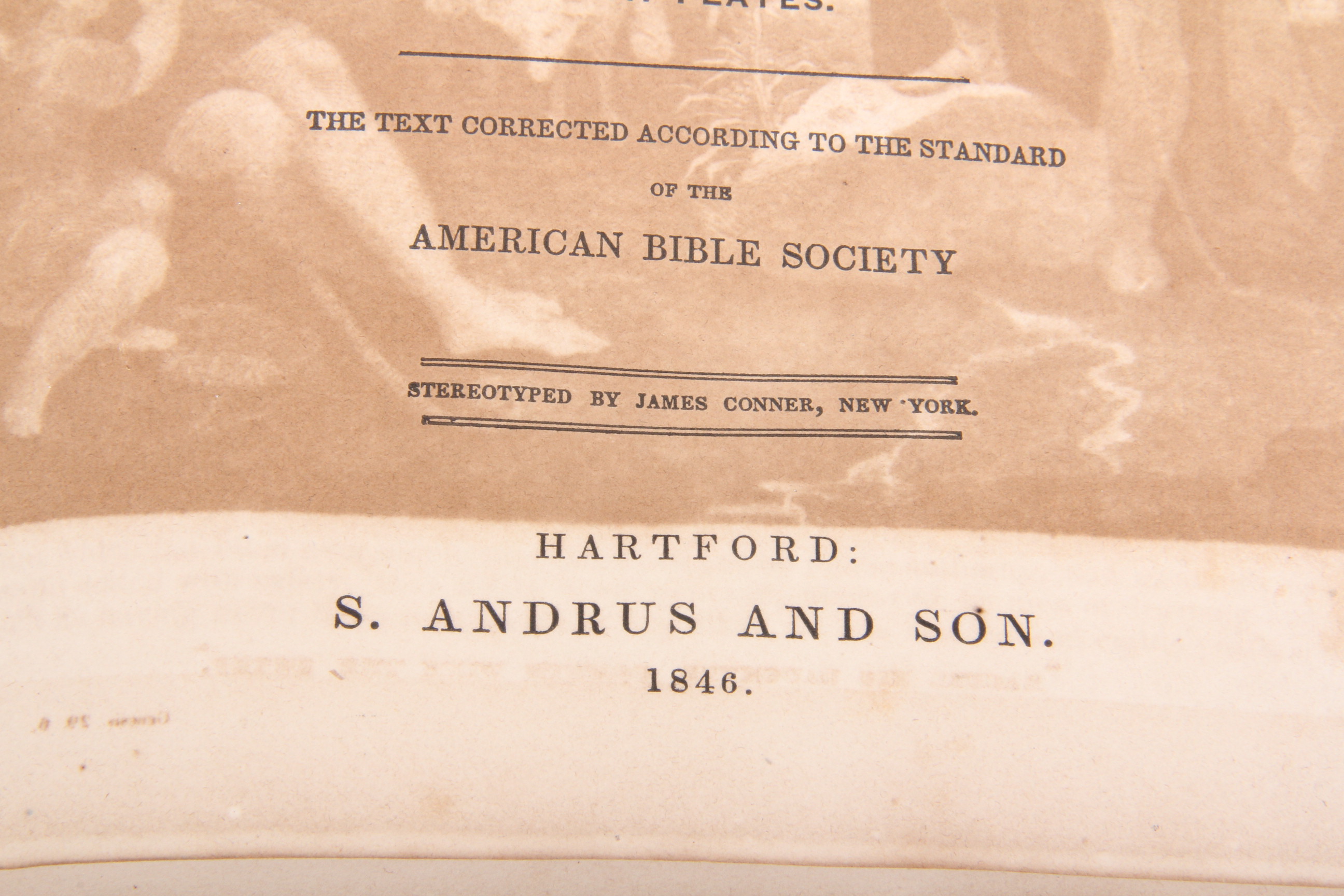 Antique Illustrated 1846 Leather Bound Bible