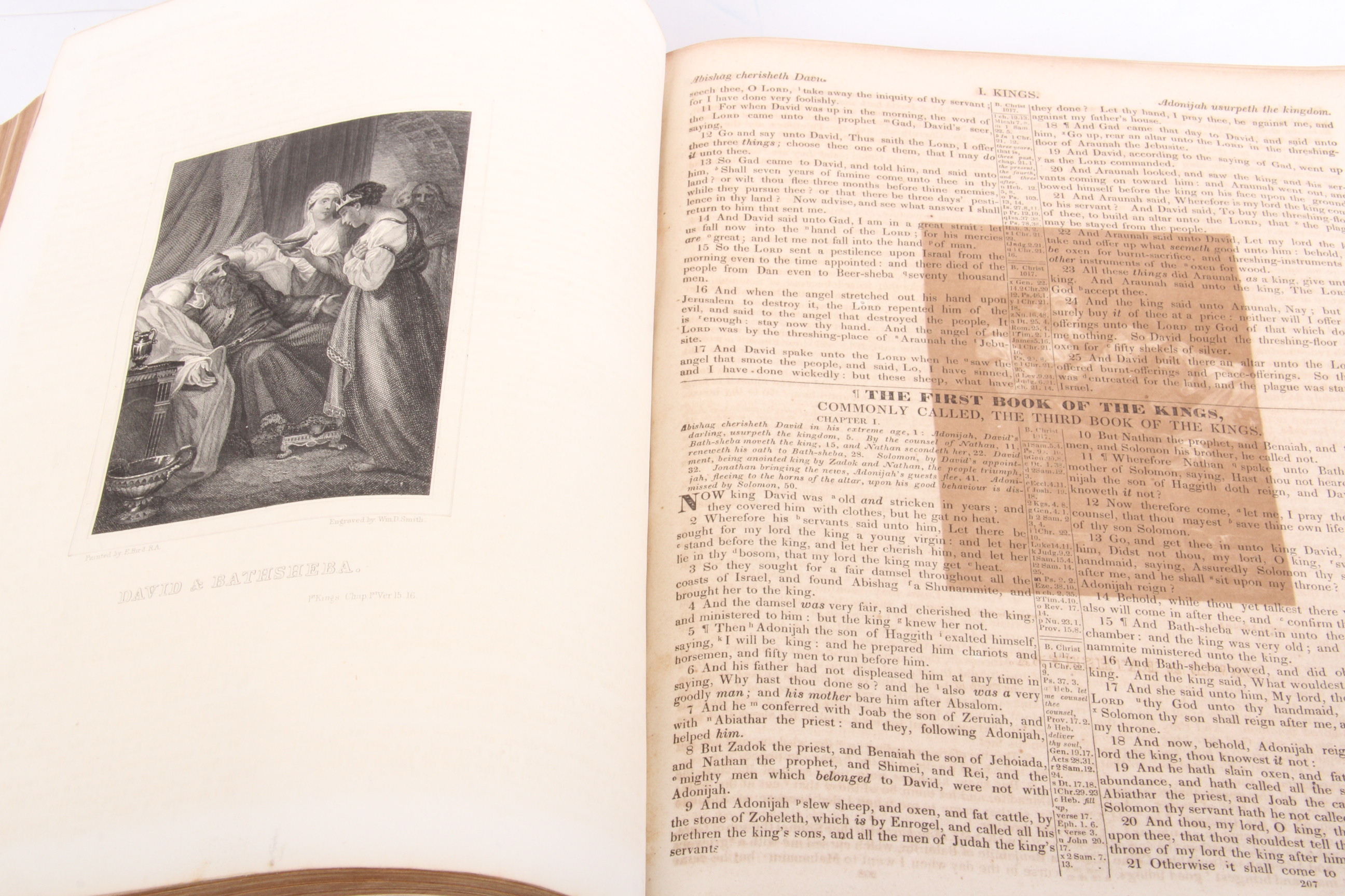 Antique Illustrated 1846 Leather Bound Bible