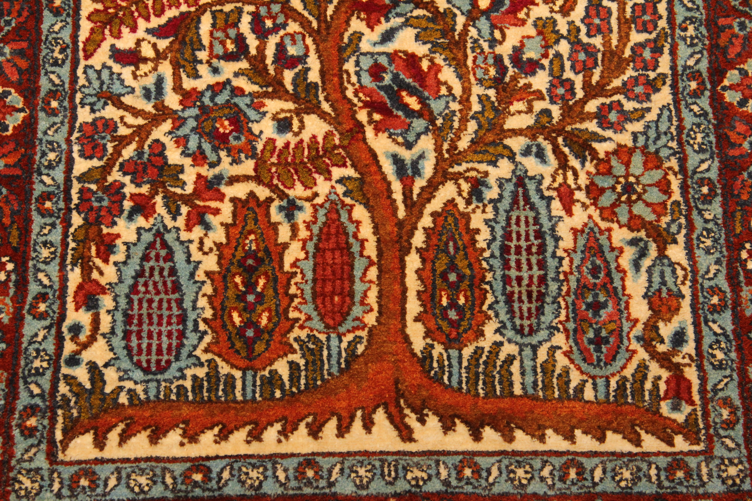 Handwoven Silk Kashan Prayer Rug