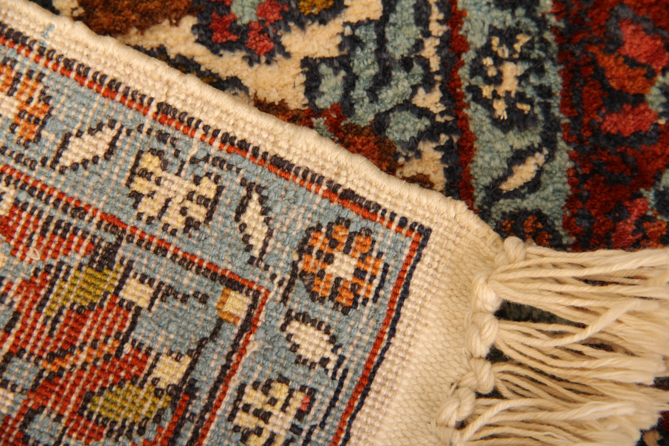 Handwoven Silk Kashan Prayer Rug