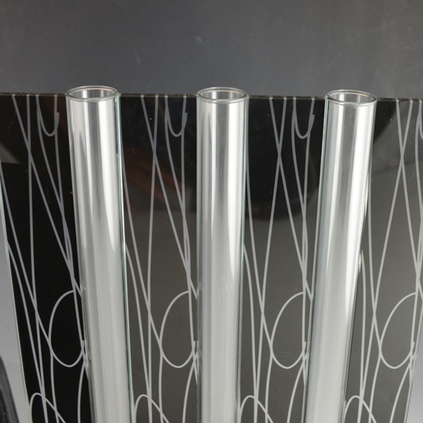 Glass Bud Vase and Black Pottery Vase