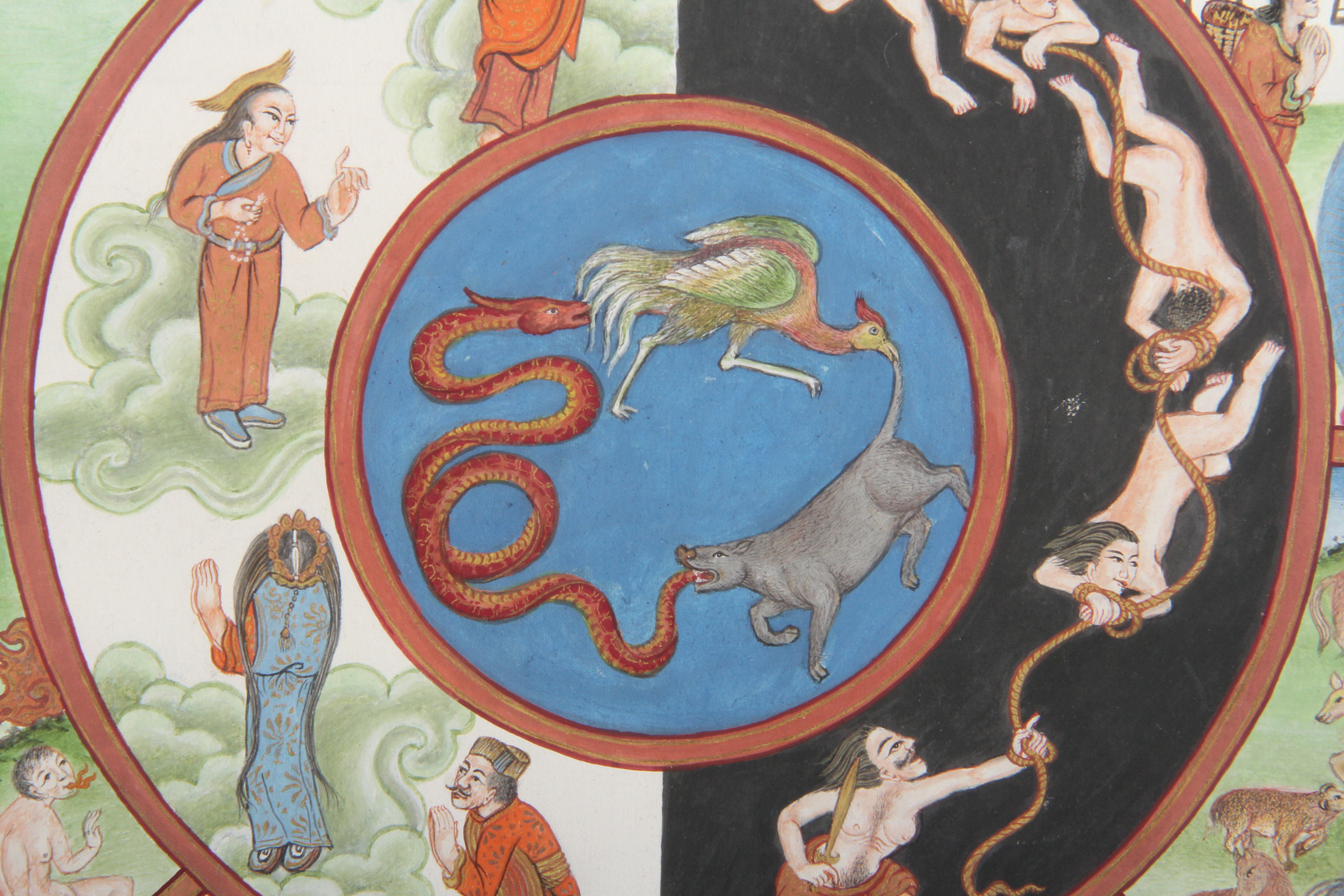 Nepalese Guoache Painting of "The Wheel of Life" by Puran Sakya