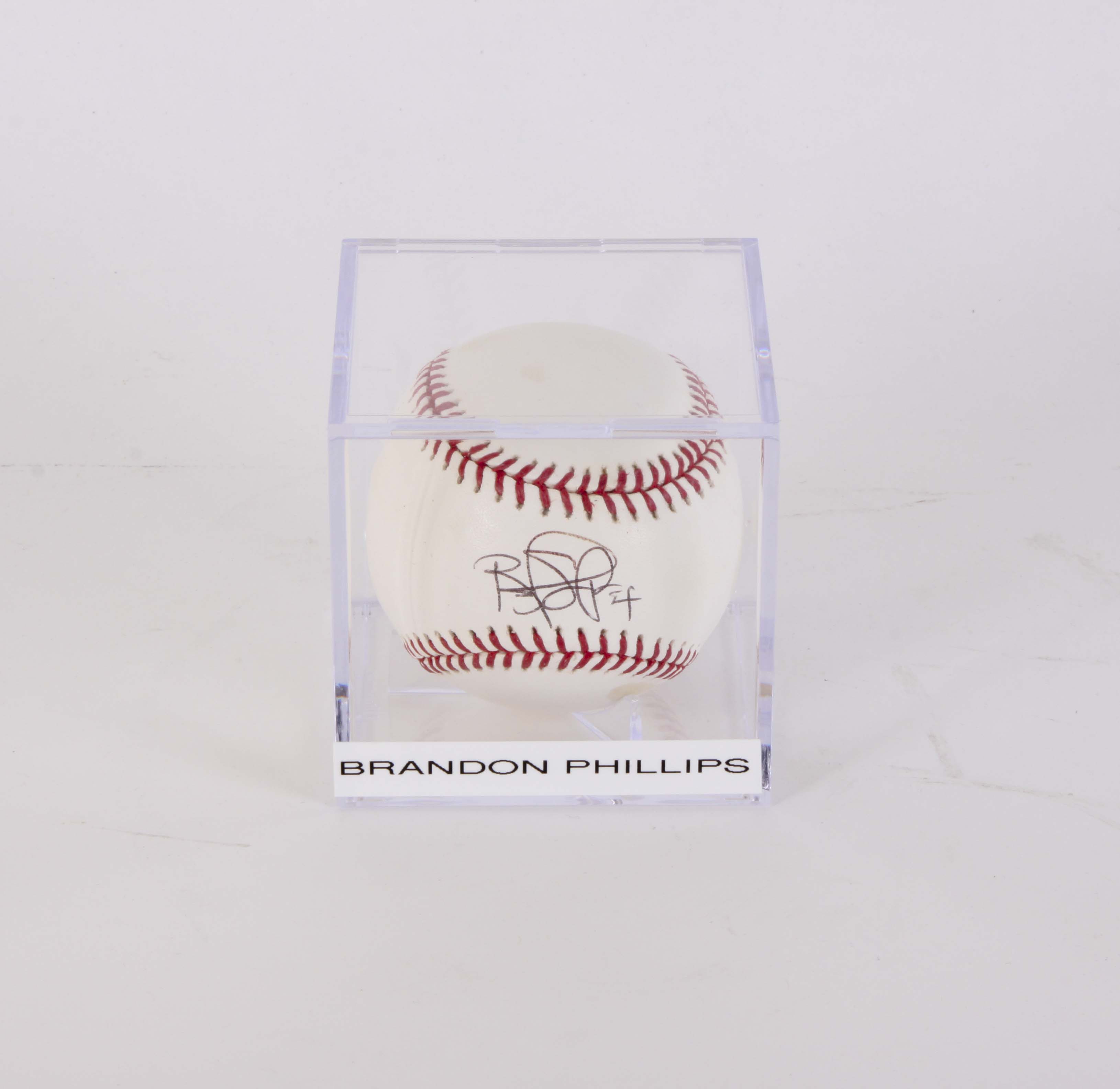 Brandon Phillips Autographed Baseball and Bobblehead