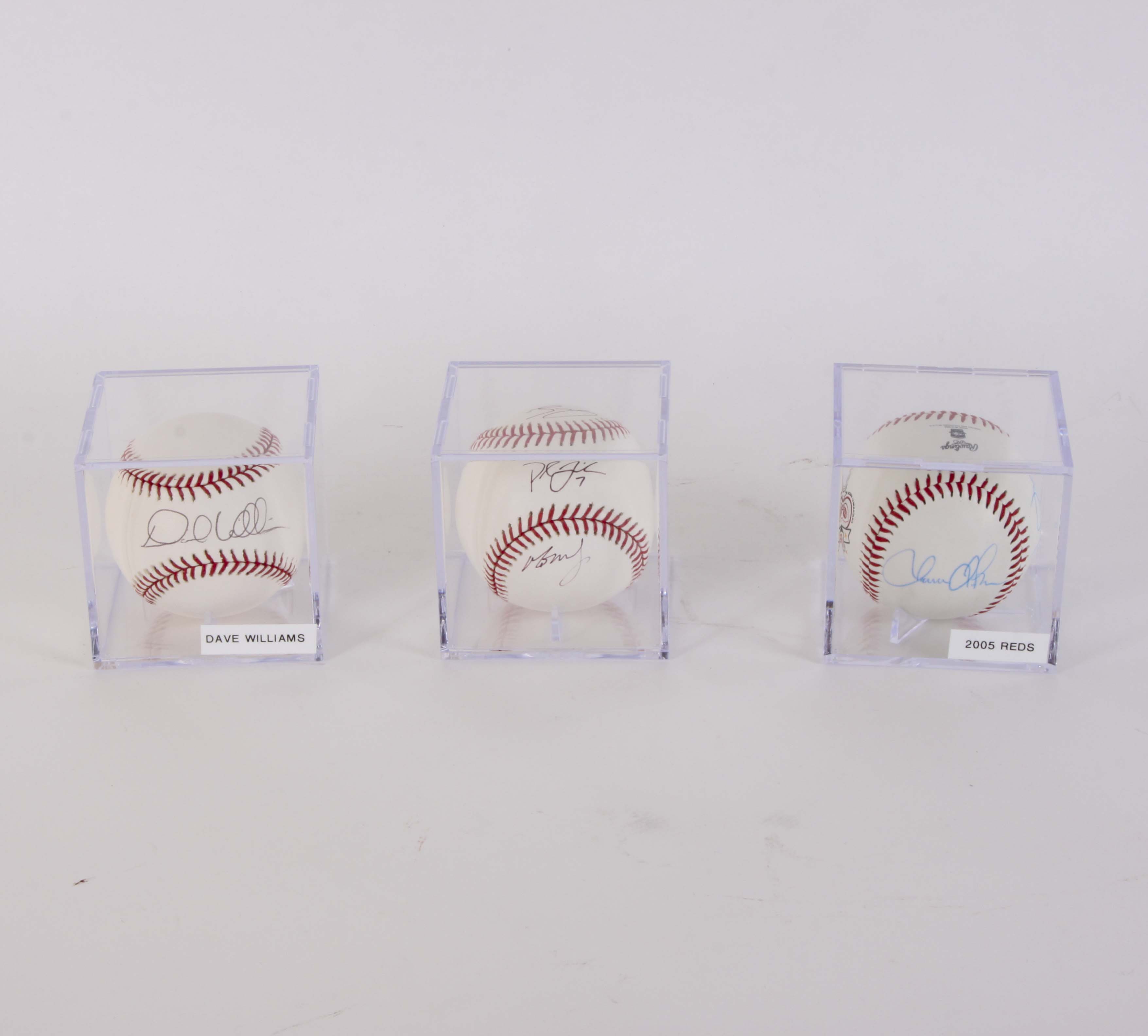 Trio of Autographed Cincinnati Reds Baseballs