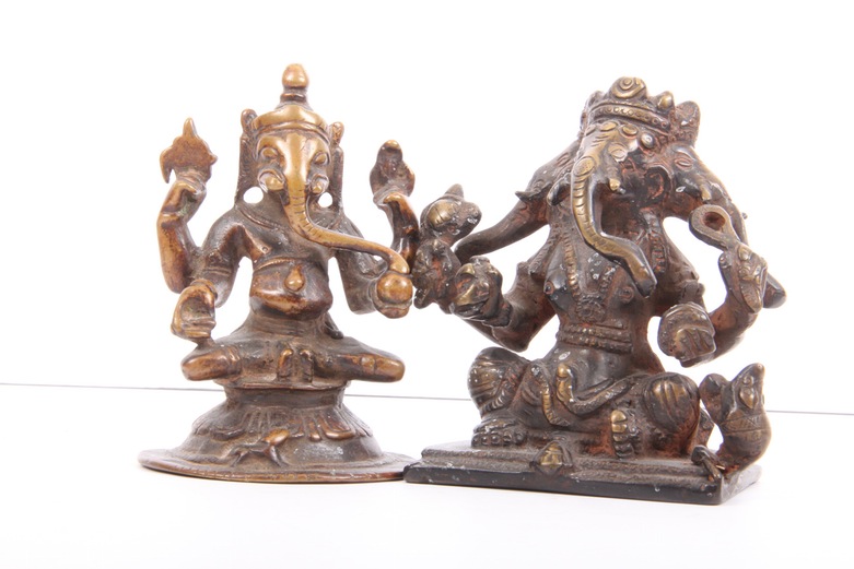 Grouping of Vintage Metal Sculptures of Ganesha