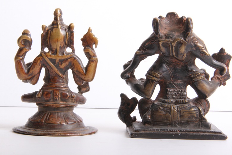 Grouping of Vintage Metal Sculptures of Ganesha