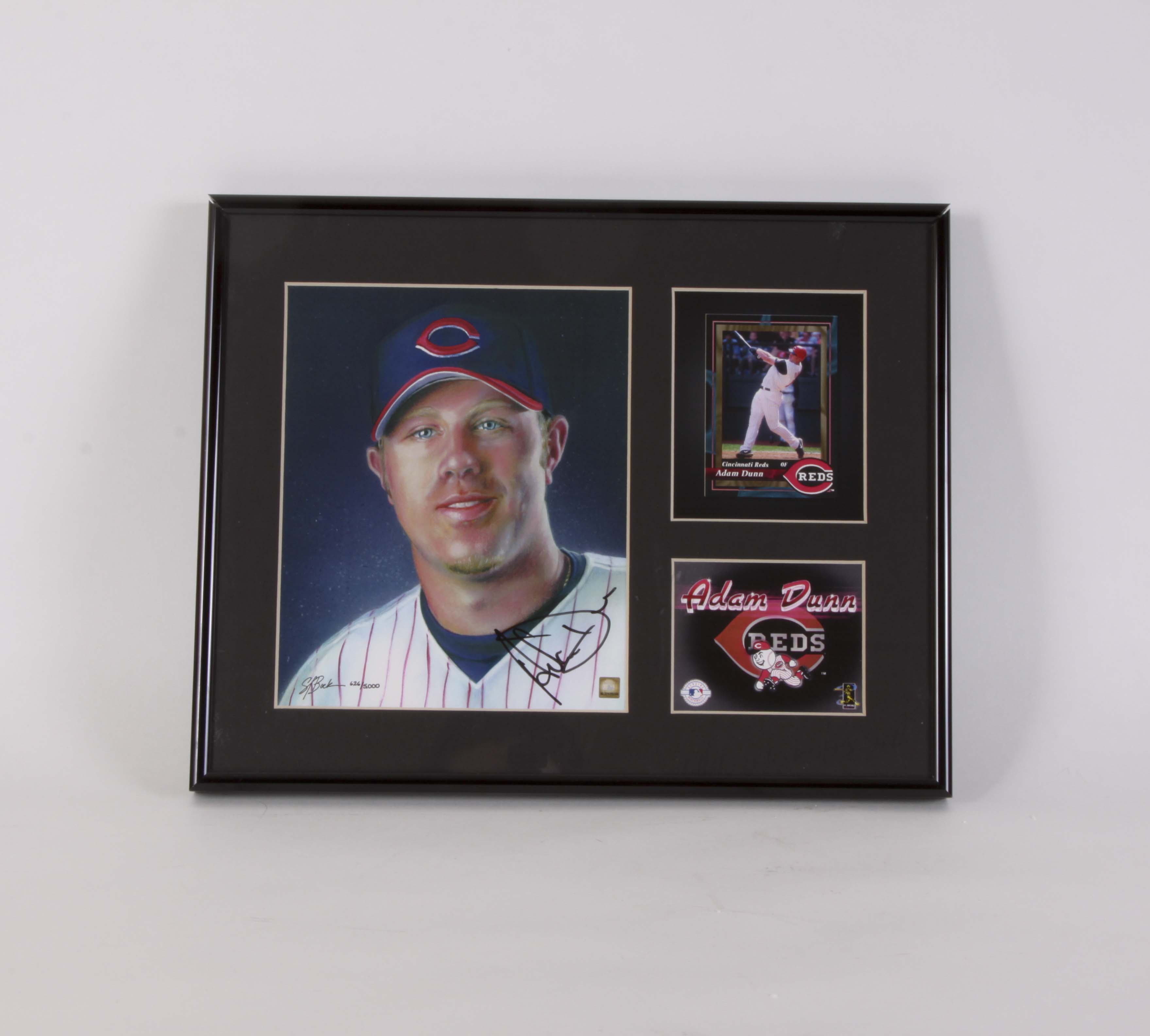 Adam Dunn Autographed 'Toon Art' and Austin Kearns Memorabilia