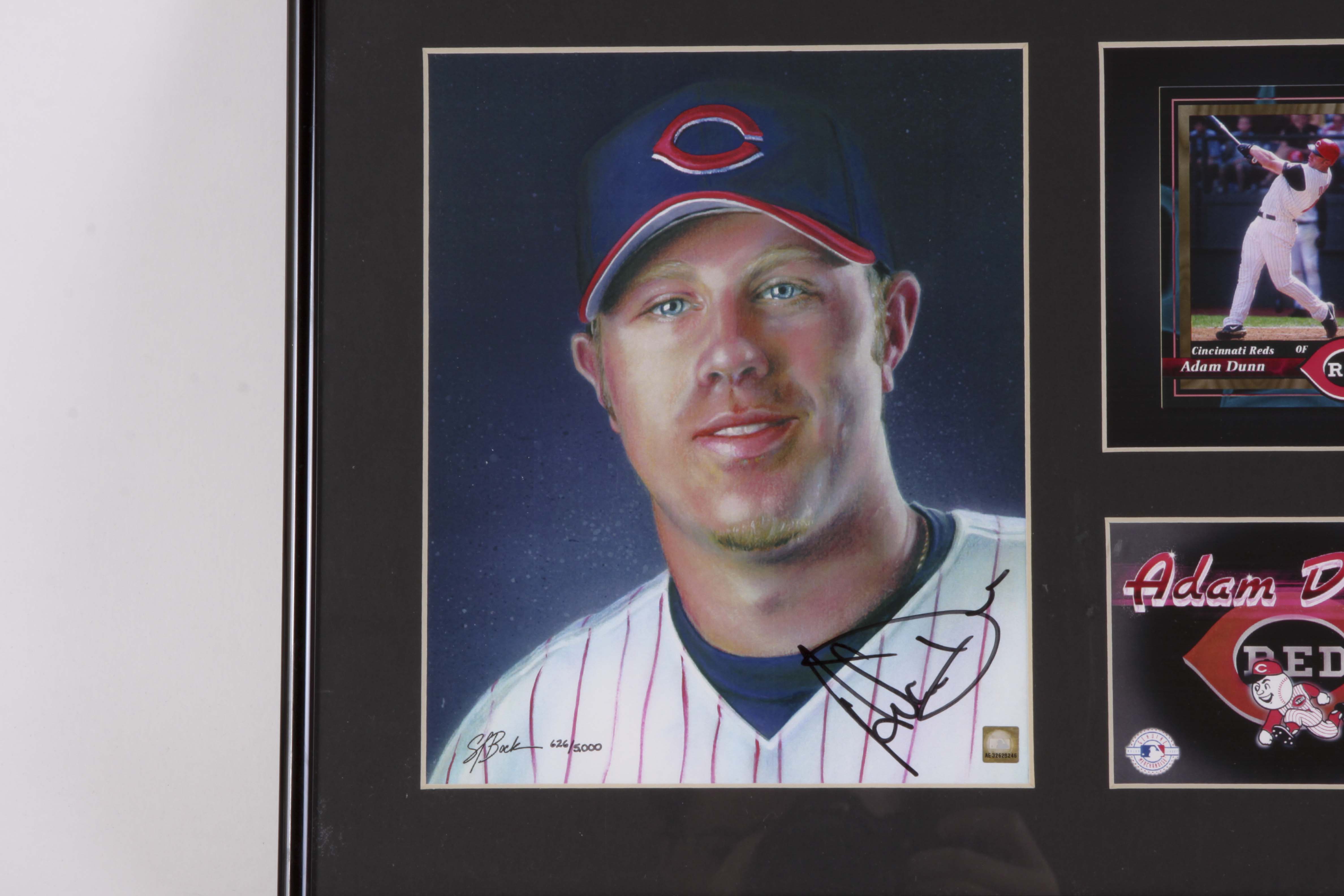 Adam Dunn Autographed 'Toon Art' and Austin Kearns Memorabilia