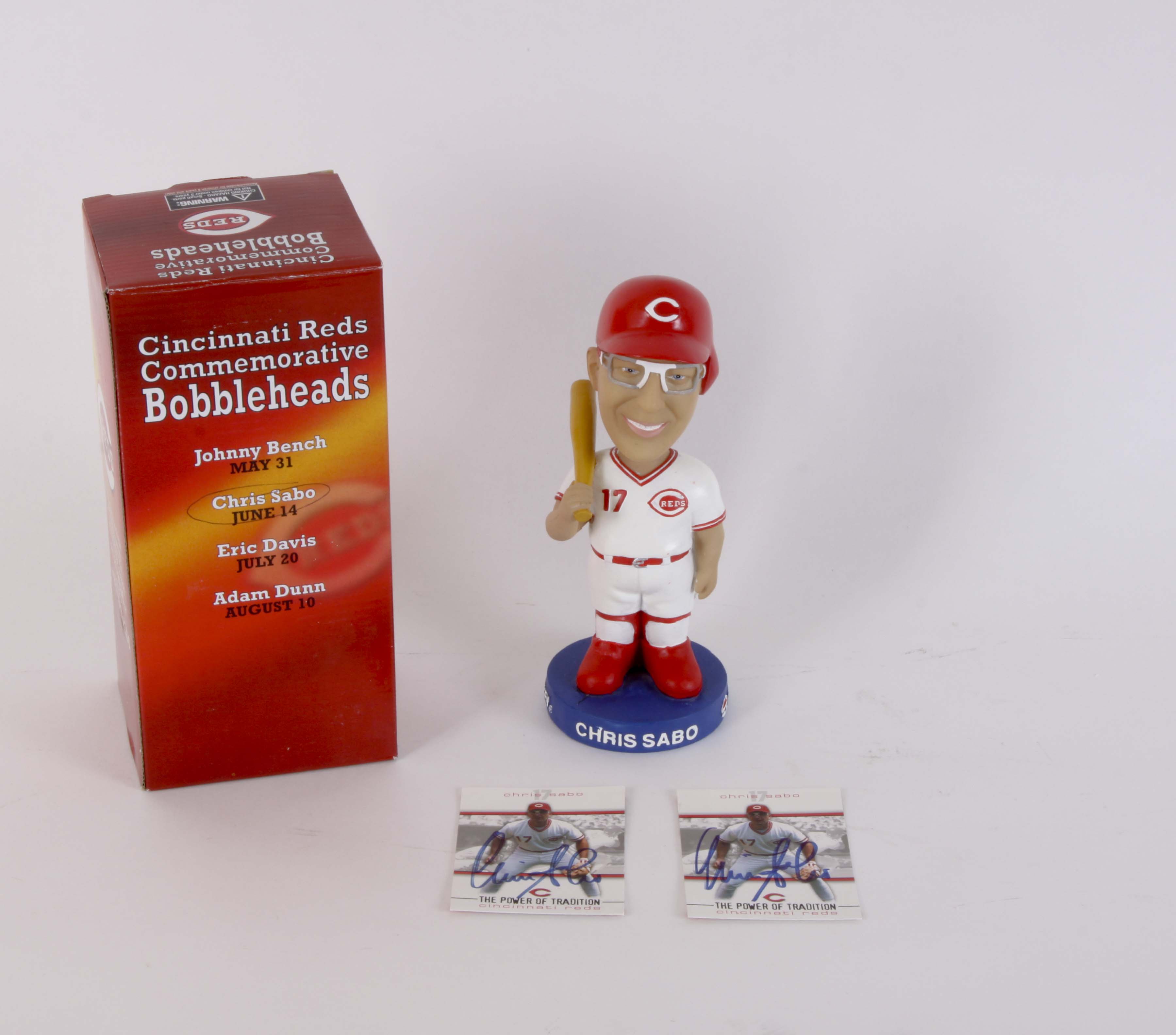 Chris Sabo Bobbleheads and Autographed Baseball Cards