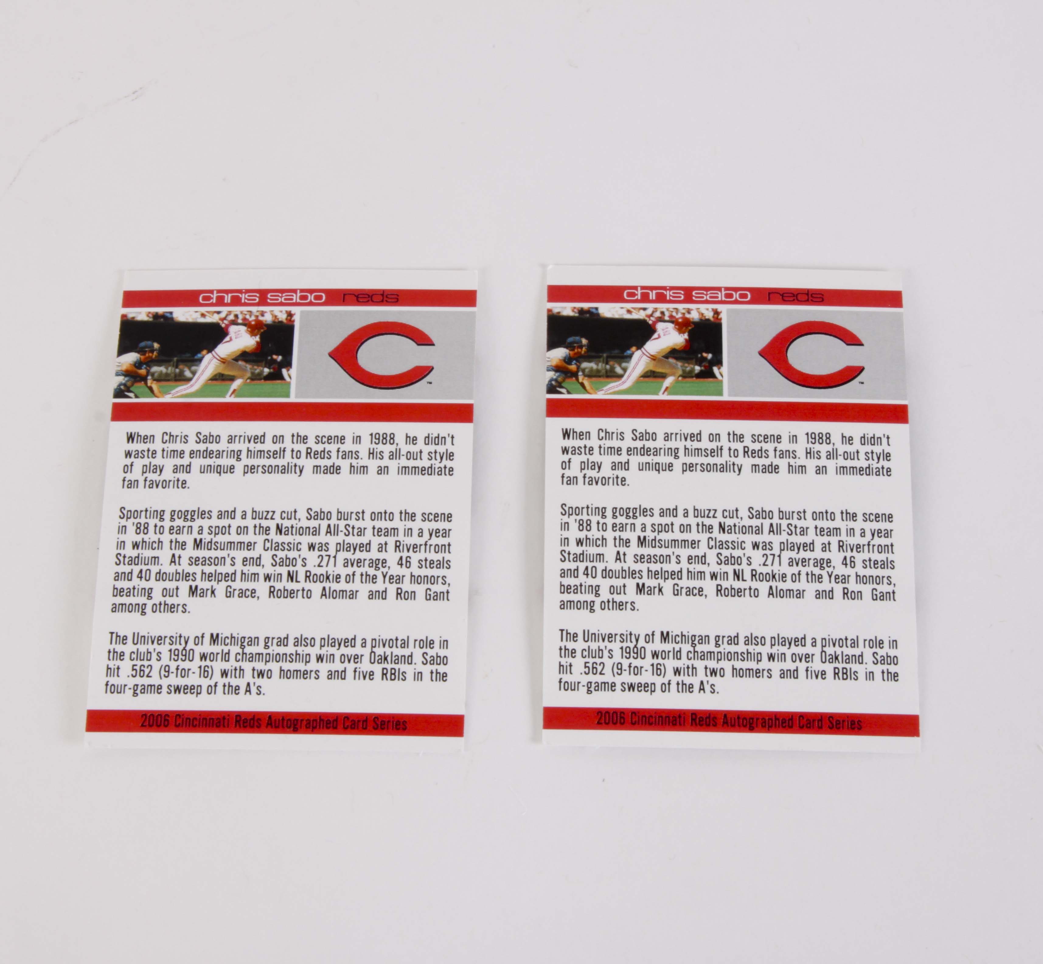 Chris Sabo Bobbleheads and Autographed Baseball Cards