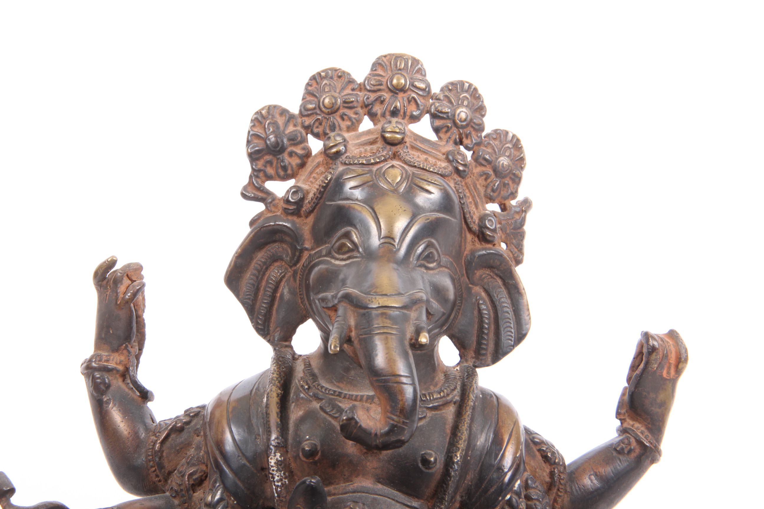 Vintage Metal Sculpture of Vakratunda Ganesha