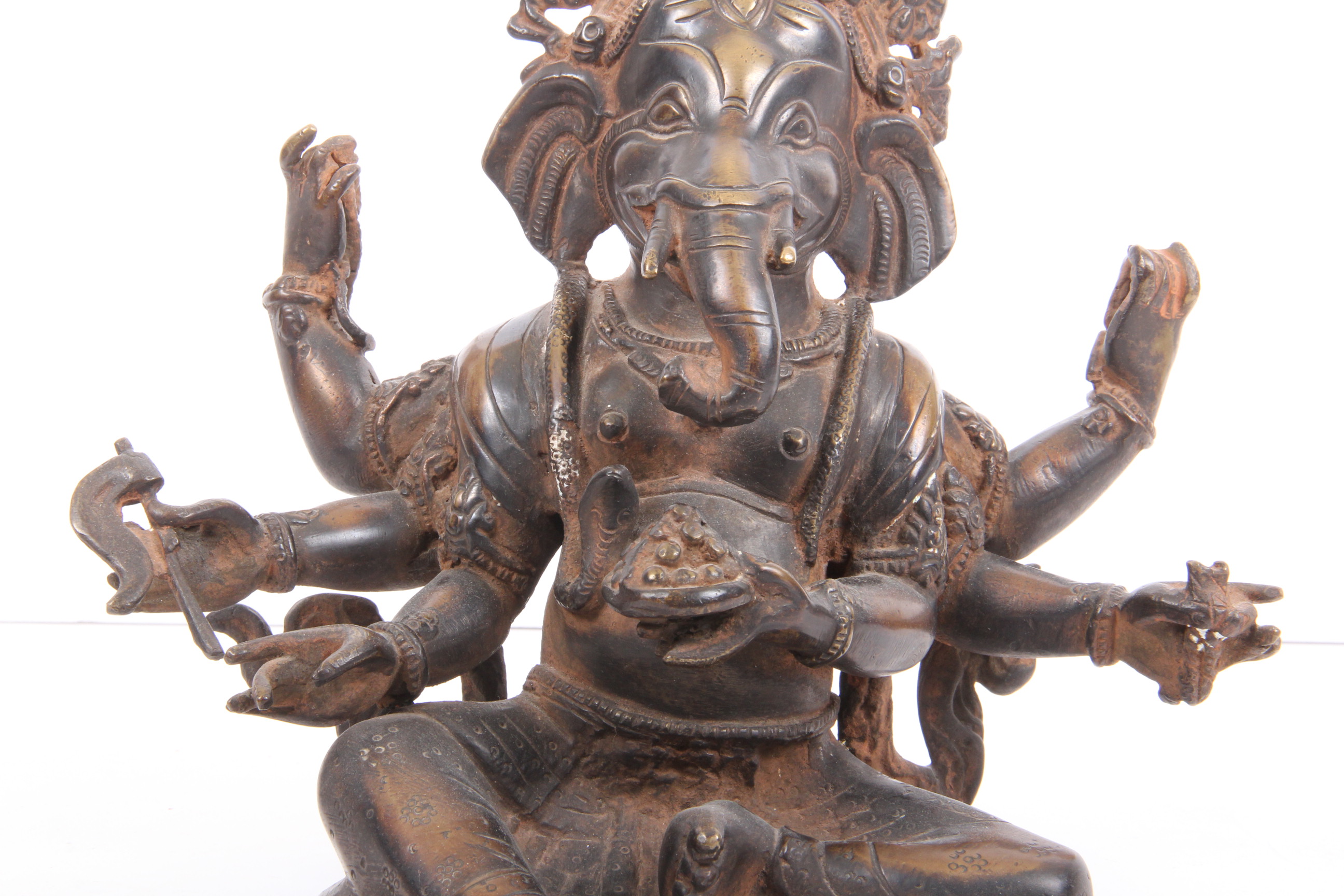 Vintage Metal Sculpture of Vakratunda Ganesha