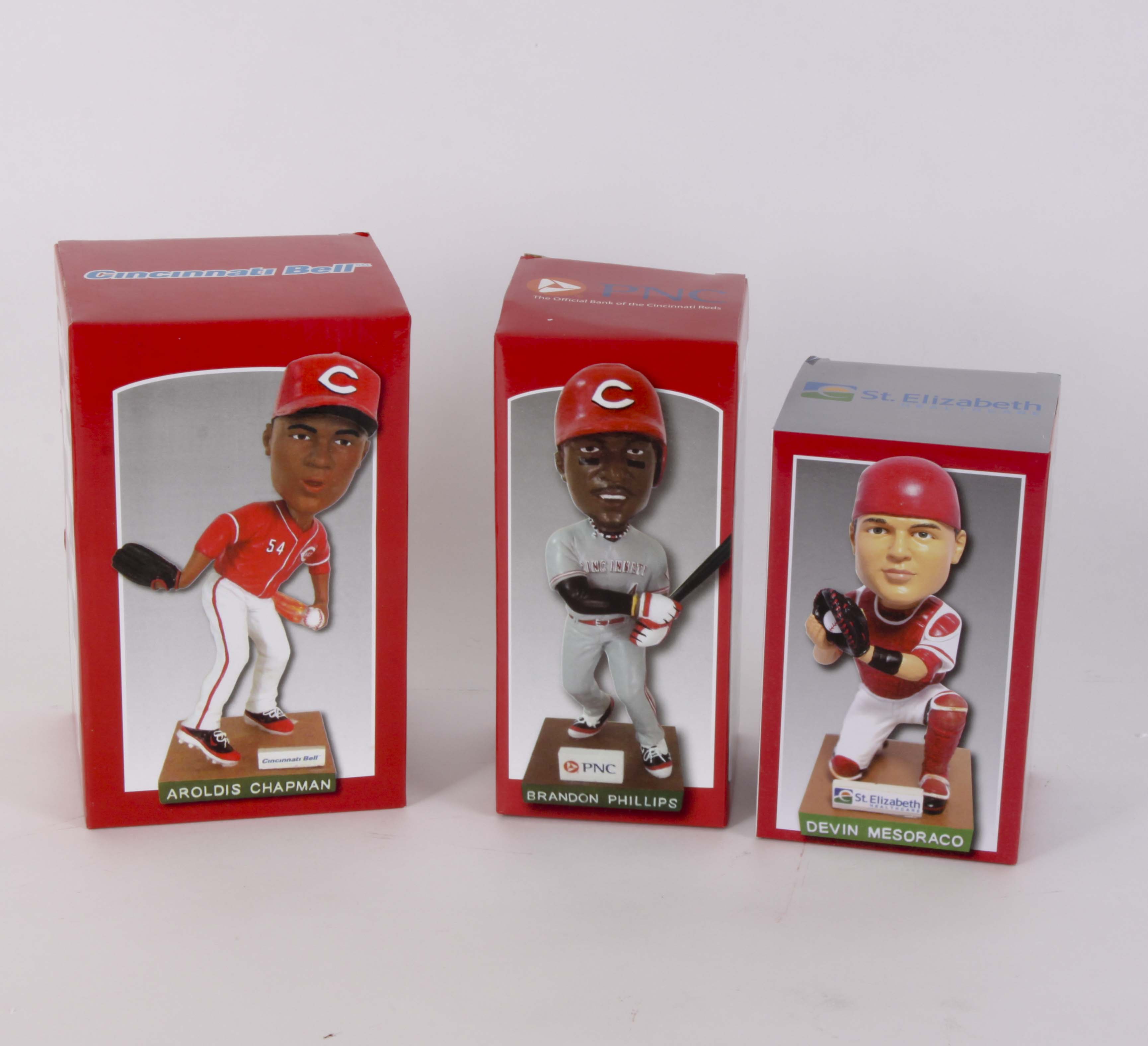 Brandon Phillips, Devin Mesoraco and Aroldis Chapman Bobbleheads