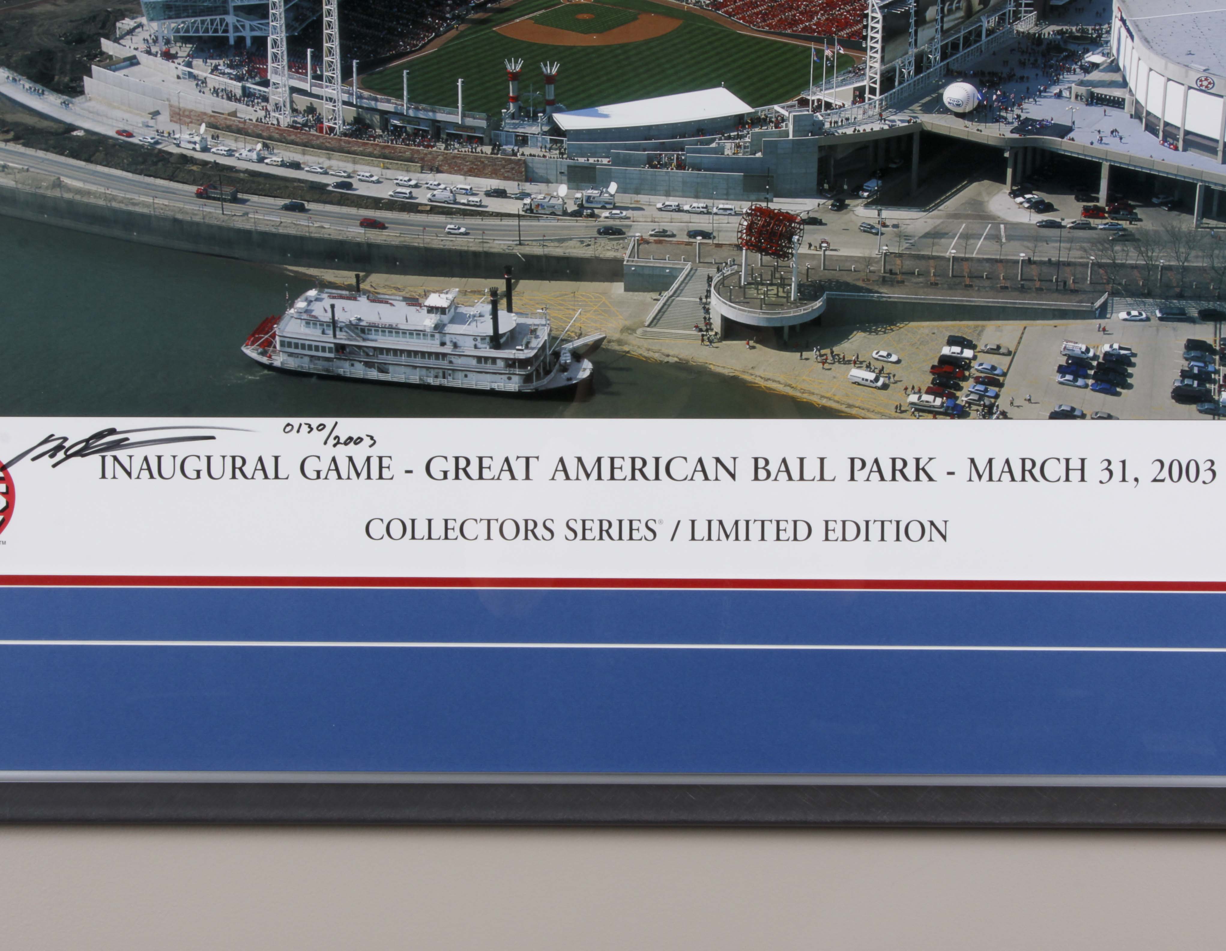 Signed, Numbered L/E Print of Cincinnati Reds Inaugural Game at GABP