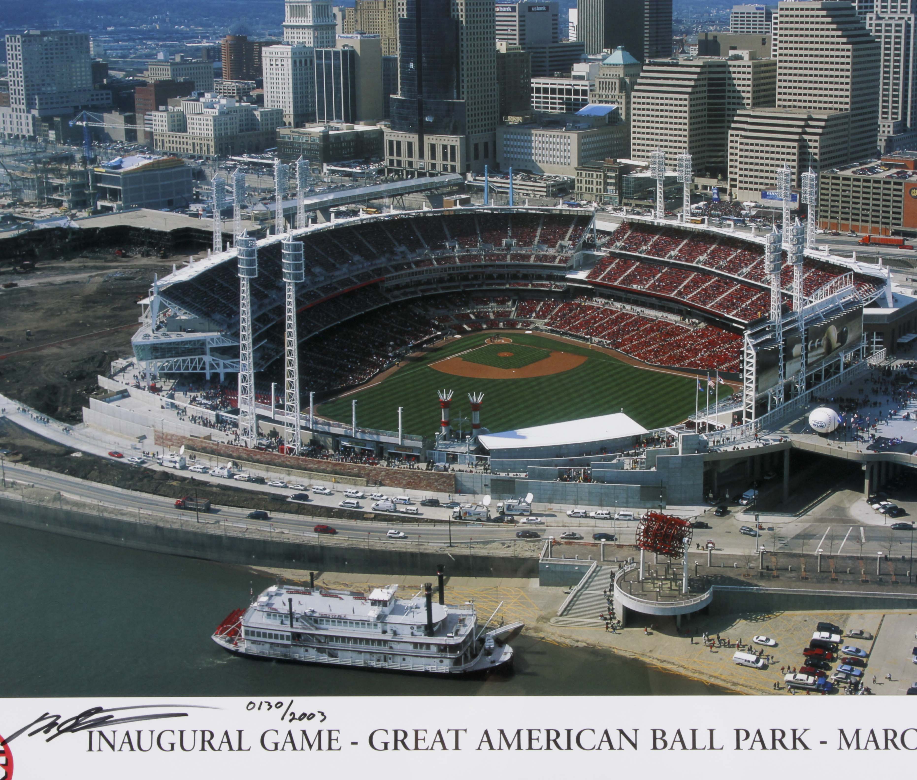 Signed, Numbered L/E Print of Cincinnati Reds Inaugural Game at GABP