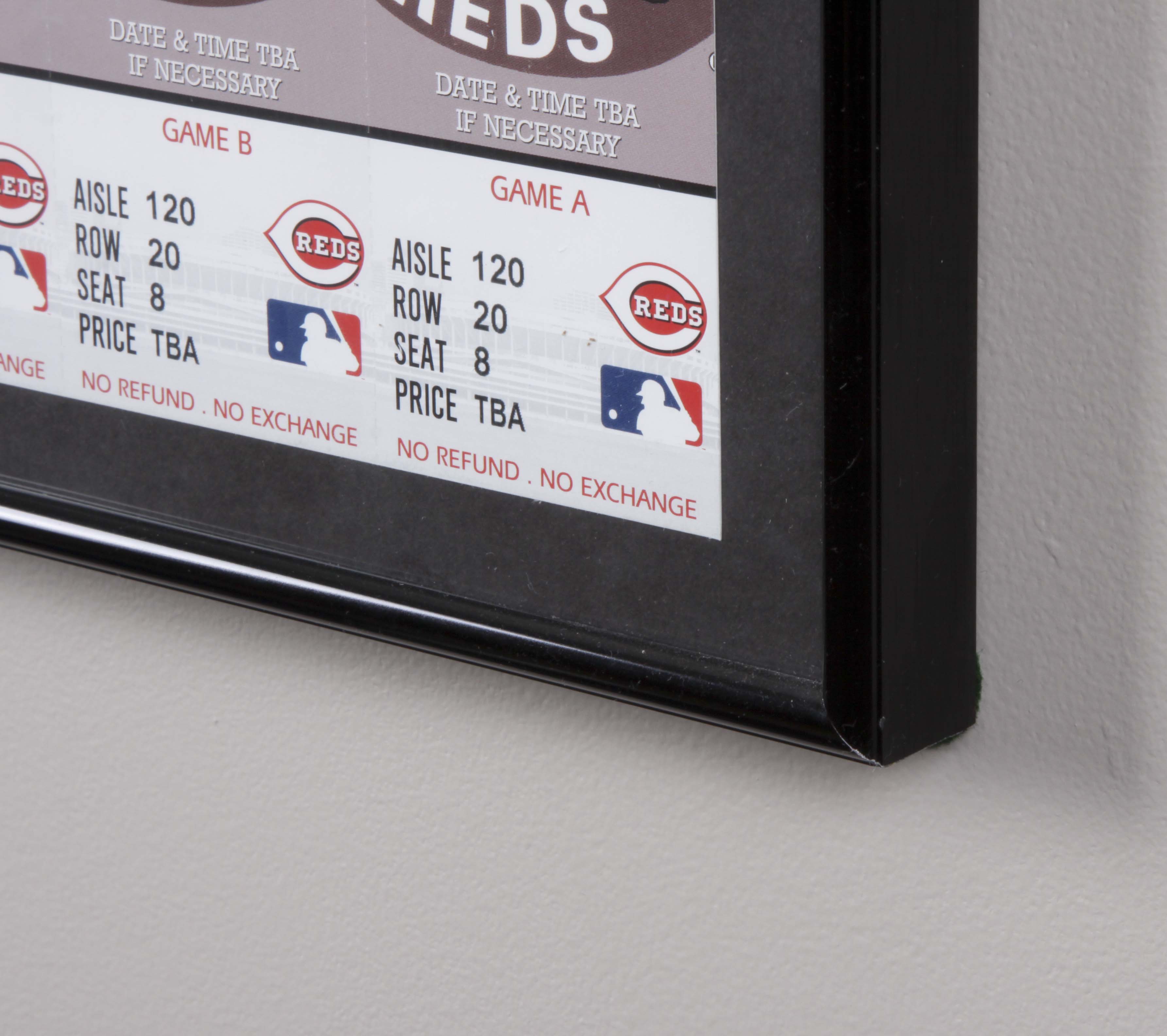 Framed Cincinnati Reds 2002 Season Tickets