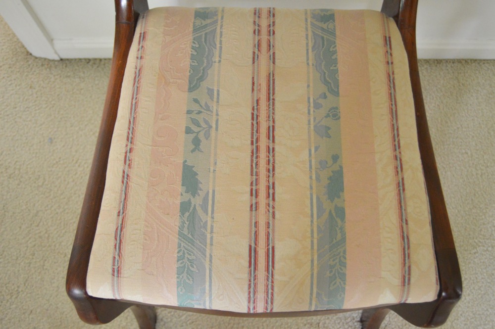 Vintage Duncan Phyfe-Style Dining Table with Six Roseback Chairs