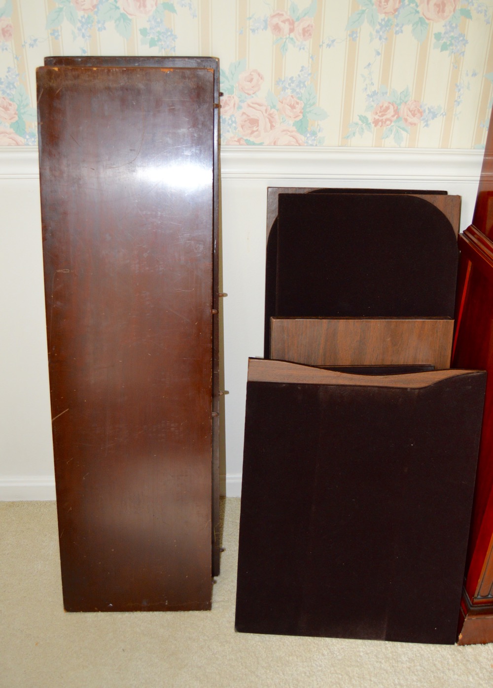 Vintage Duncan Phyfe-Style Dining Table with Six Roseback Chairs