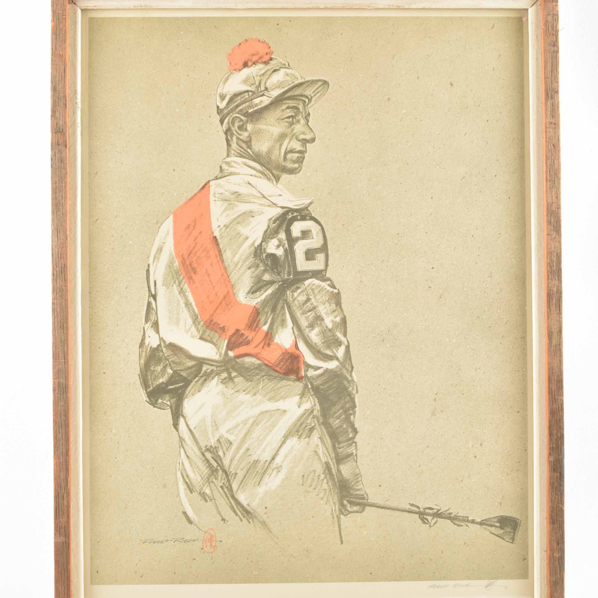 Signed Print of "Eddie Arcaro" by Robert Riger