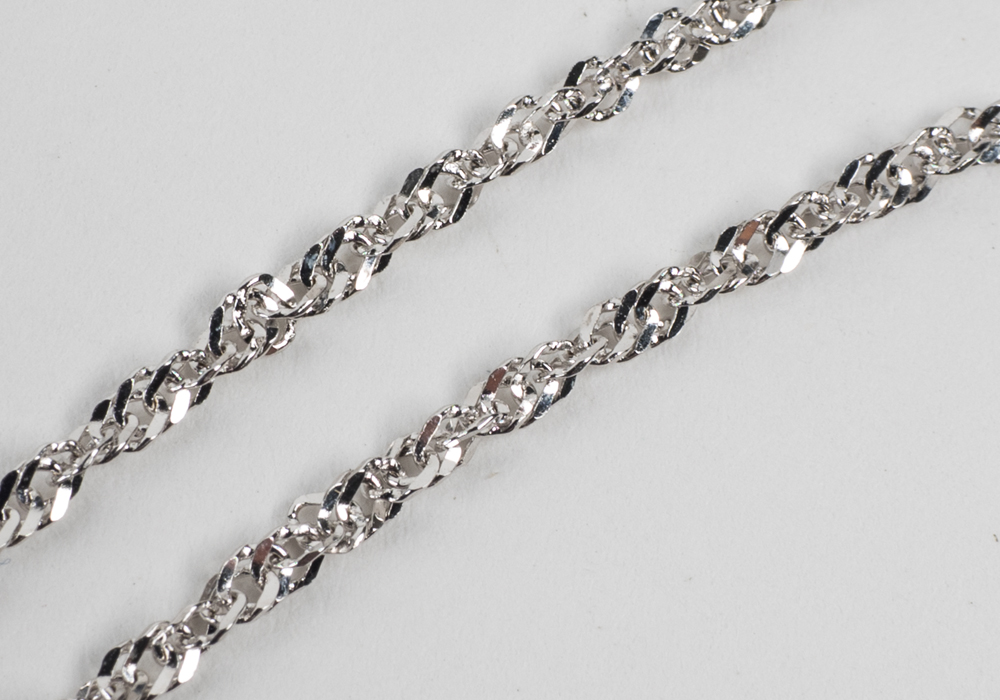 14 Karat White Gold Onyx and Diamond Pendant and Necklace