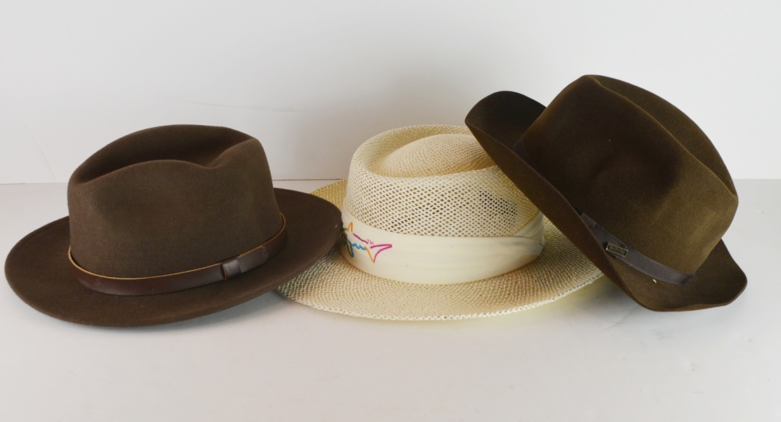 Greg Norman Straw Hat and Two Felt Hats