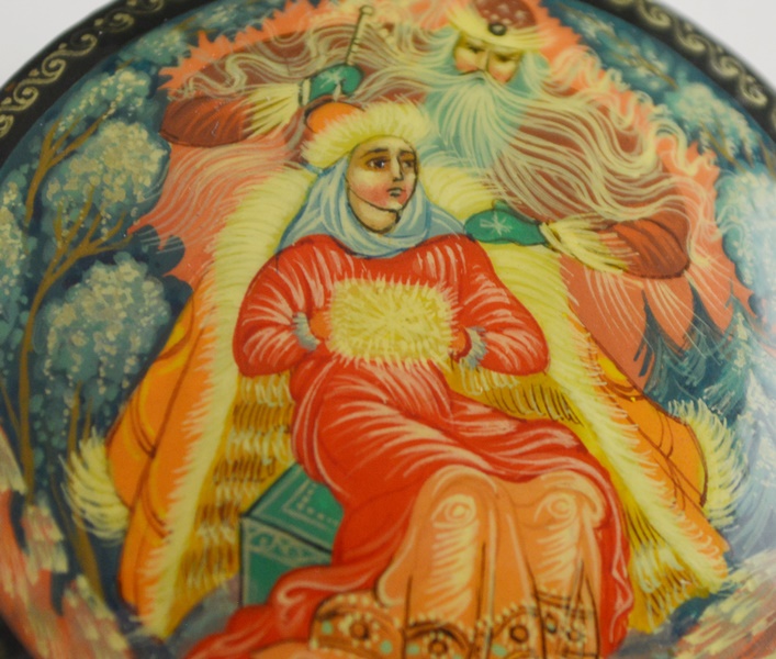 Russian Lacquered Kholui Fairy Tale Brooch