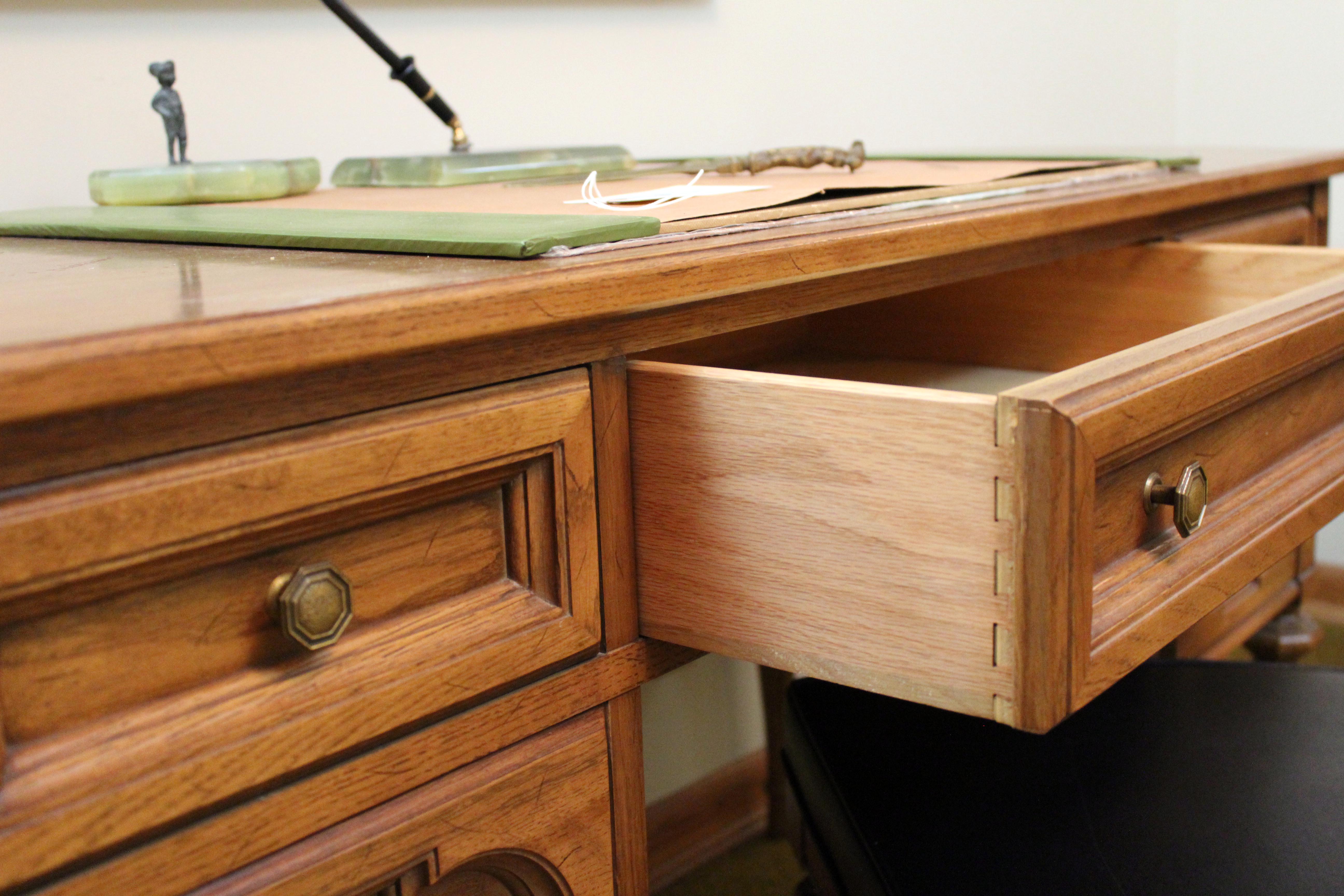 Vintage Unique Furniture Makers Federal Style Desk and Extras