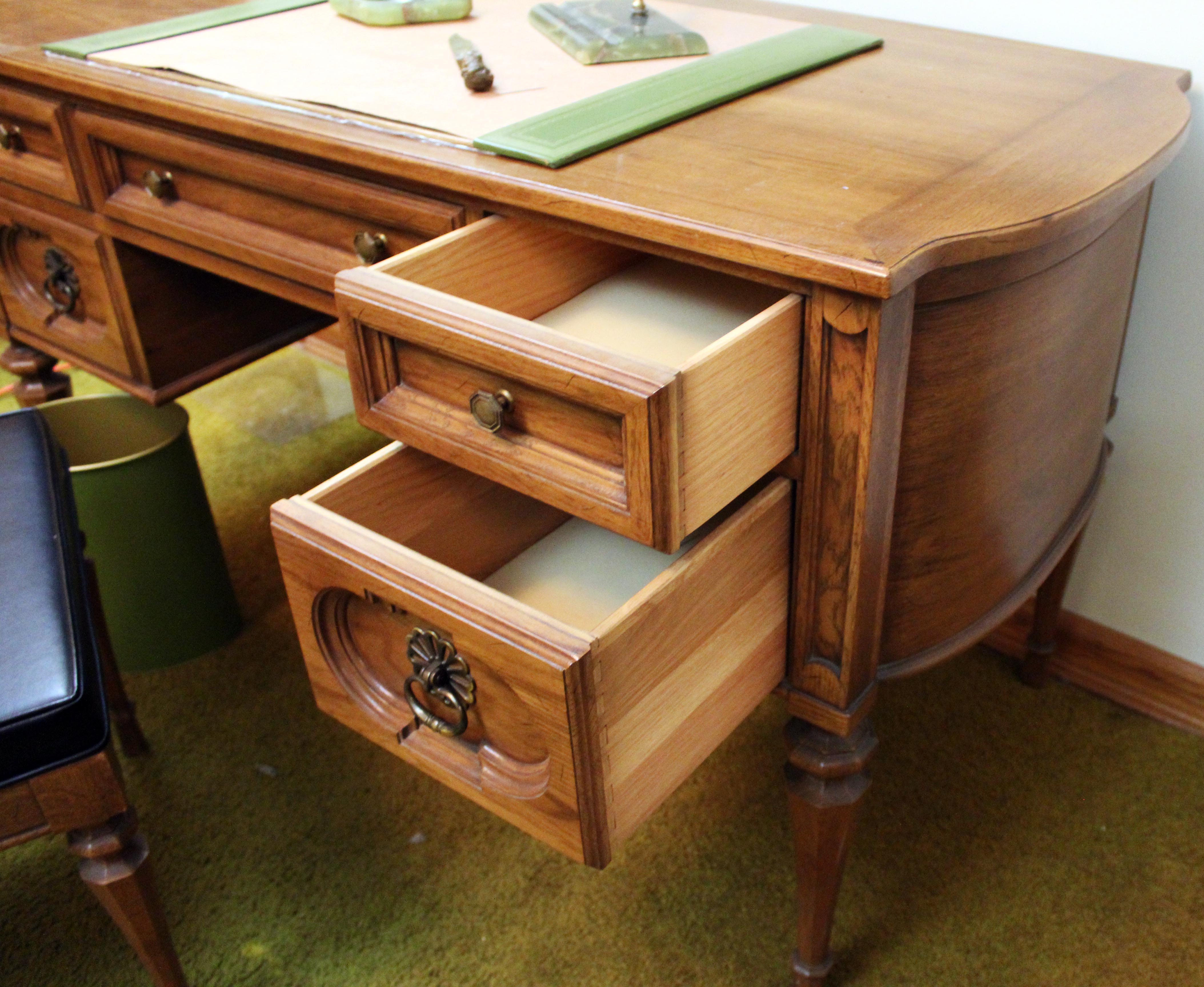 Vintage Unique Furniture Makers Federal Style Desk and Extras