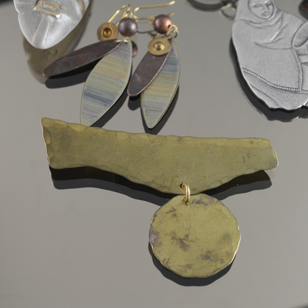 Costume Brooches, Key Chain and Dangle Earrings