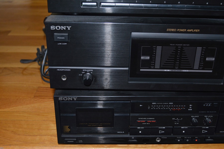 Sony CD Changer, Receiver, Amplifier, Cassette Deck and Speakers