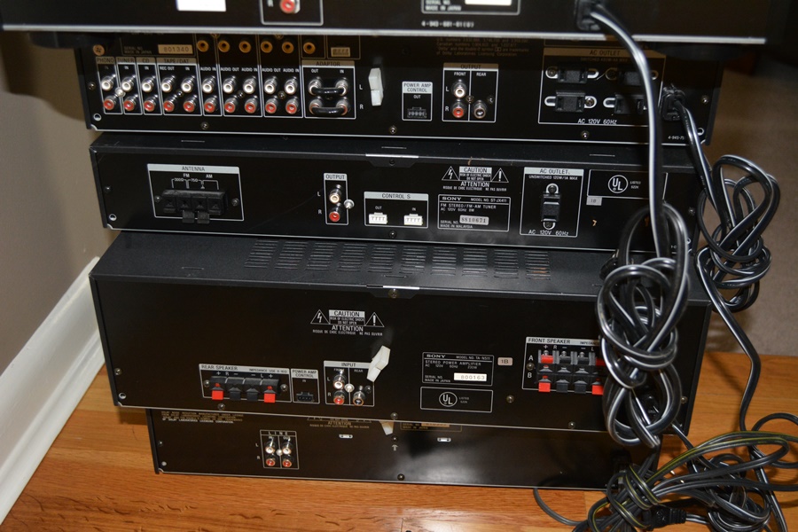 Sony CD Changer, Receiver, Amplifier, Cassette Deck and Speakers