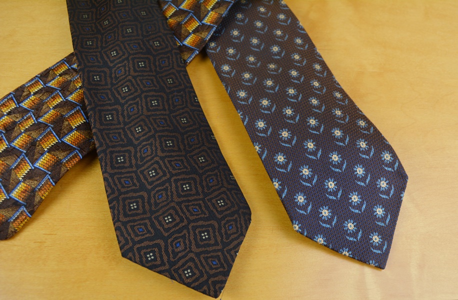 Three Men's Silk Ties Including Ermenegildo Zegna