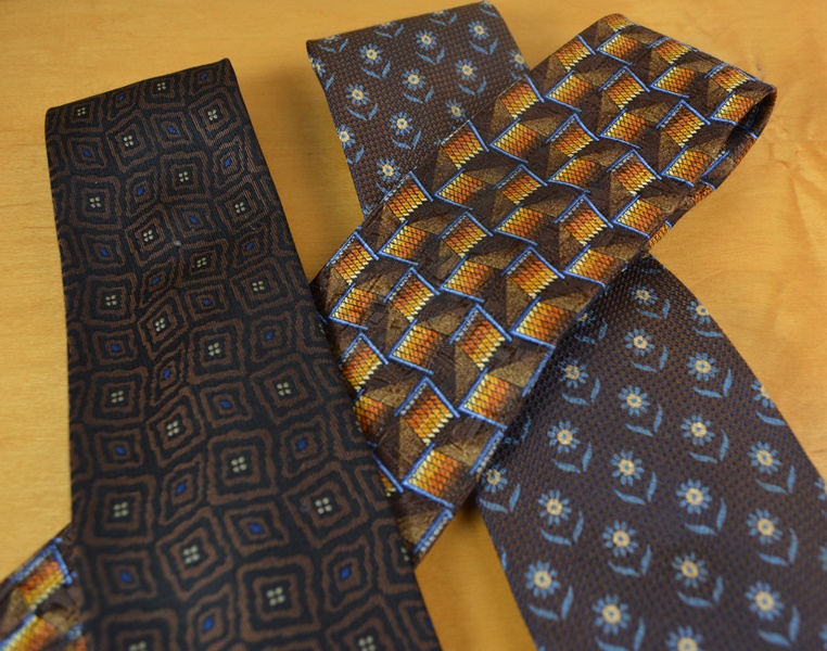 Three Men's Silk Ties Including Ermenegildo Zegna