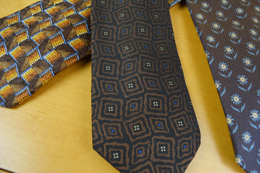 Three Men's Silk Ties Including Ermenegildo Zegna