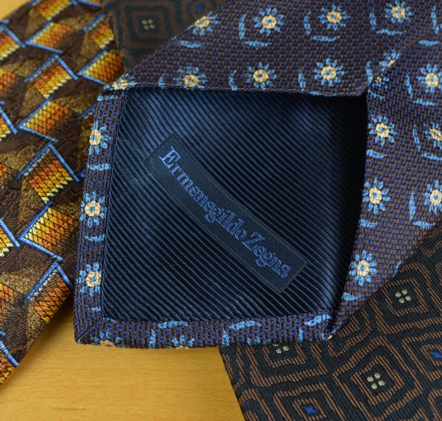 Three Men's Silk Ties Including Ermenegildo Zegna