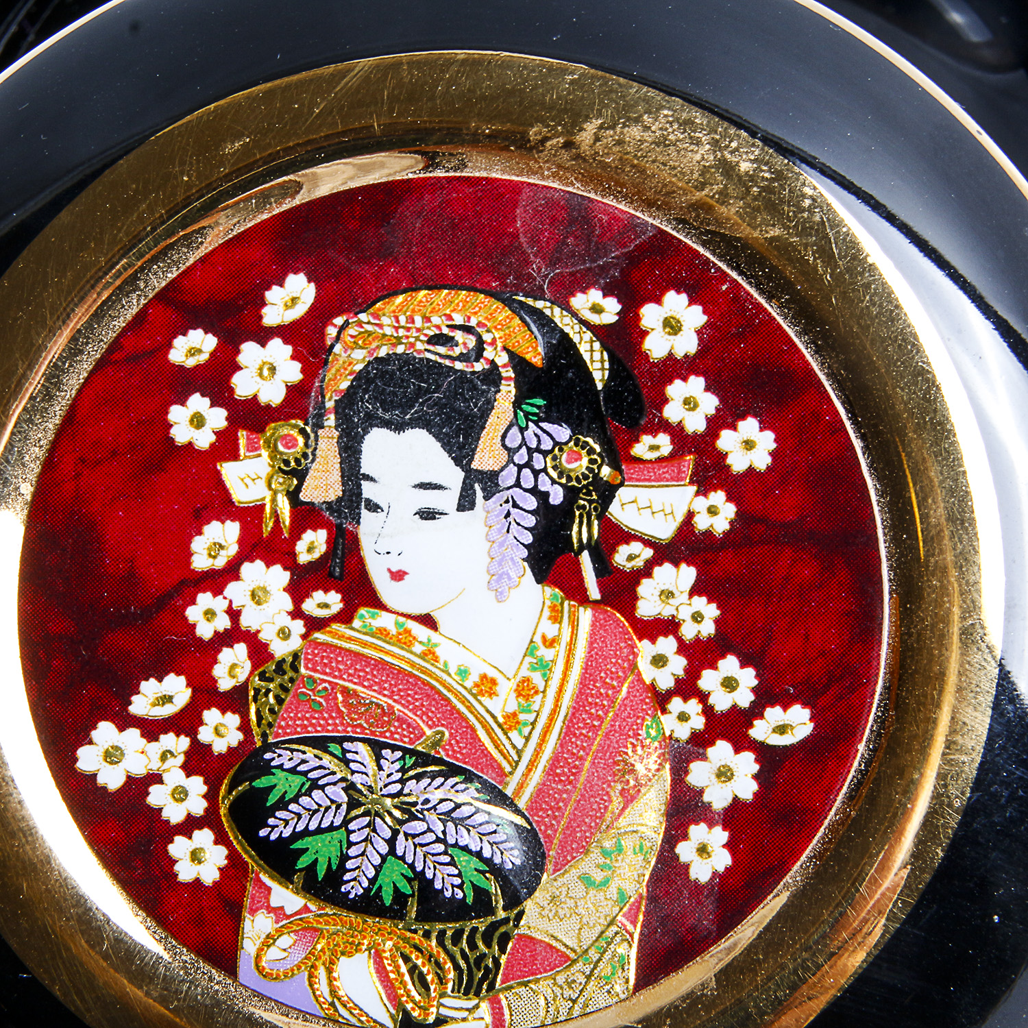 Chokin Asian Inspired 24KT Gold Edged Trinket Box