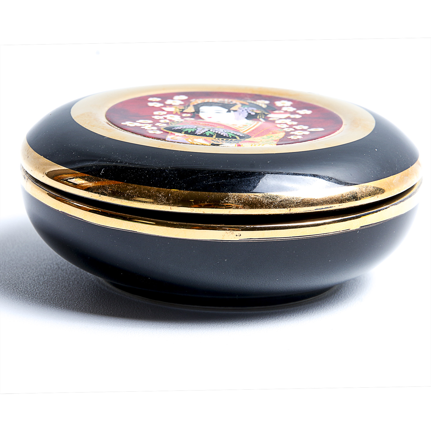 Chokin Asian Inspired 24KT Gold Edged Trinket Box